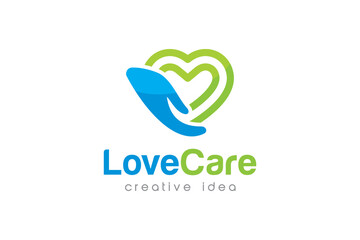 Creative Love Care Concept Logo Design Template
