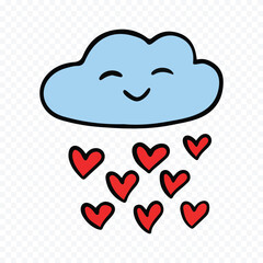 Hand drawn heart on white background. Valentines Day vector elements heart shapes love