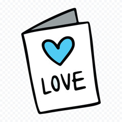 Hand drawn heart on white background. Valentines Day vector elements heart shapes love