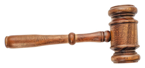 PNG Wooden gavel on white background