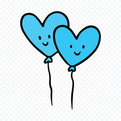 Hand drawn heart on white background. Valentines Day vector elements heart shapes love