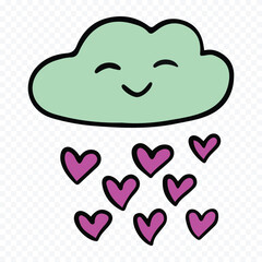 Hand drawn heart on white background. Valentines Day vector elements heart shapes love