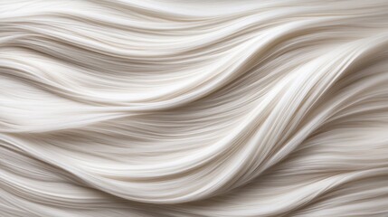 Fototapeta premium Abstract flowing white waves of silk fabric create a soft textured background under gentle studio lighting.