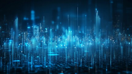 Abstract Futuristic Cityscape: Digital Metropolis at Night