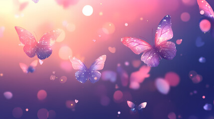 Magical iridescent butterflies bokeh - whimsical/fantasy. Magical Iridescent Butterflies. Illustration
