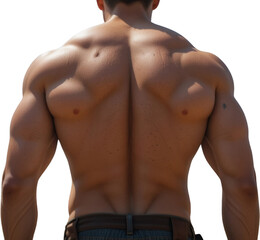 Fototapeta premium Muscular Male Back Strong Physique Bodybuilder Fitness Anatomy