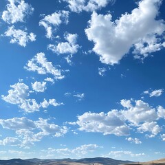 Obraz premium Blue sky with white clouds and trees. Nature background and texture.