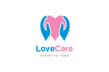 Creative Love Care Concept Logo Design Template