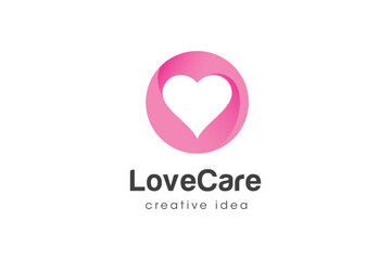 Creative Love Care Concept Logo Design Template
