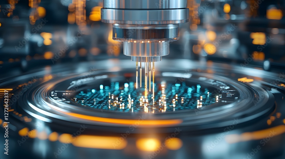 Aufkleber 3D render of a state of the art sequencing NGS machine analyzing complex genetic data in a highly advanced futuristic laboratory environment