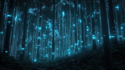 Obraz premium Enchanted Forest: A Digital Fantasy Landscape
