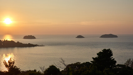 Tropical Island Sunset with Scenic Islets View