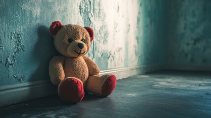 Dementia risk represented by a faded childhood toy in the corner. Featuring soft lighting and nostalgic tones