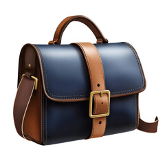 A Vintage Leather Bag Ready For Adventure isolate on Transparent Background.