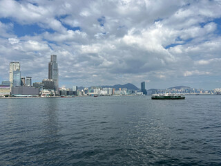 Naklejka premium Skyline seen from central Hong Kong