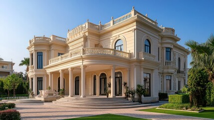 Obraz premium beautiful newly built luxury home exterior