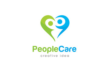 Creative Love Care Concept Logo Design Template