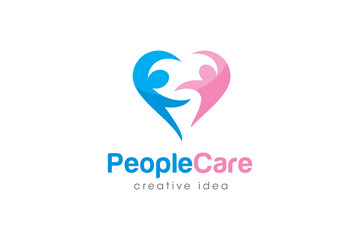 Obraz premium Creative Love Care Concept Logo Design Template