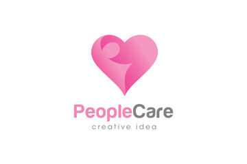 Creative Love Care Concept Logo Design Template