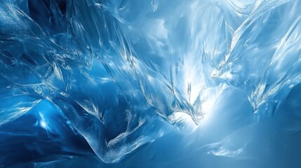 Obraz premium Stunning Glacial Ice Cave: A Breathtaking Blue Wonderland