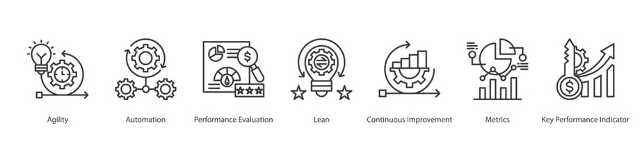 Task Delegation Icon performance evaluation, agility, automation, lean, continuous improvement, metrics, key performance indicator