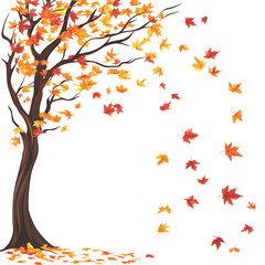 Fototapeta premium autumn tree vector illustration