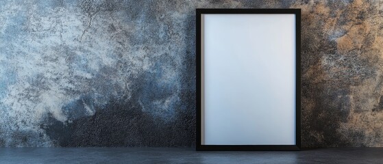 Minimalist Artwork Displayed in a Modern Frame on a Textured Wall