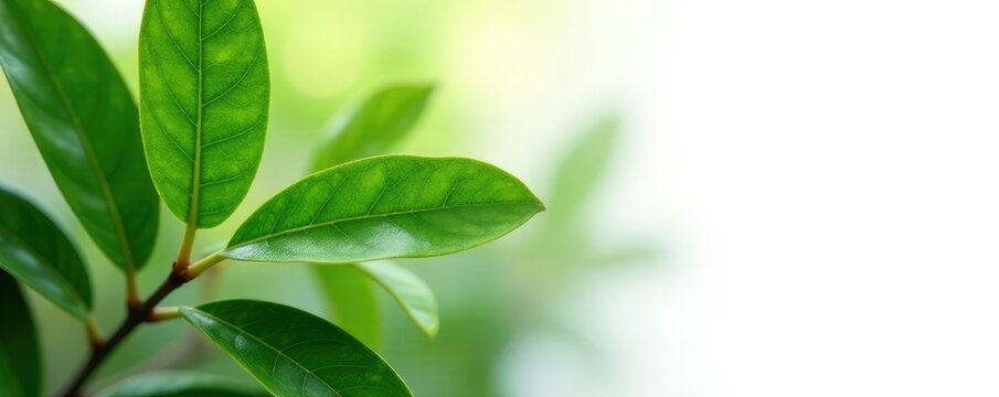 Detail of Gum Elemi Leaves and Stems on White Background, white background, tropical plants