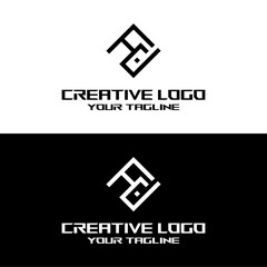  cretive letter logo fd design vector