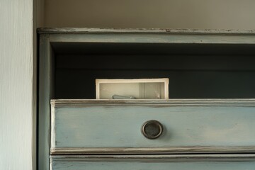 Dementia risk represented by a forgotten photograph in a drawer. Featuring soft light and muted colors