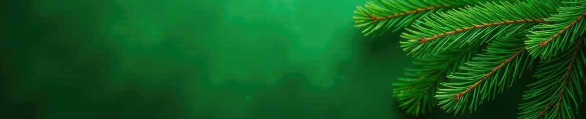 Evergreen pine tree branches on green background, needle, pine, foliage