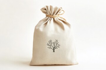 Rustic fabric bag with tree design, eco-friendly and versatile