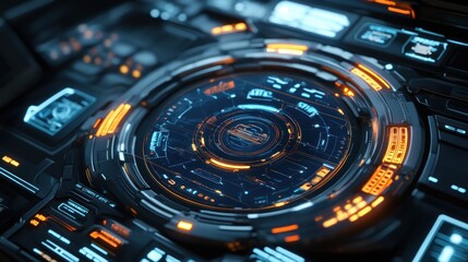 Futuristic Technology Interface: A Cyberpunk HUD Design