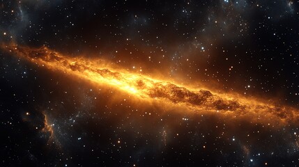 A glowing comet streaking through a dark starry sky 