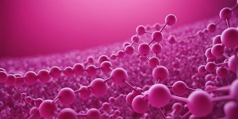 Close-up of transparent pink molecule structure with bokeh effect on a peach pink background,atom, biology, connection, molecular, network, research, 132