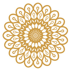 Black lined mandala background with floral pattern.