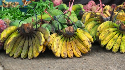 fresh banana, ready to be sold in traditional market