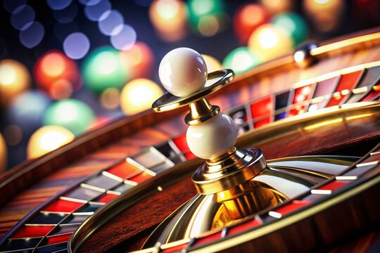 Thrilling Russian Roulette Casino Game: Spinning Wheel with White Ball