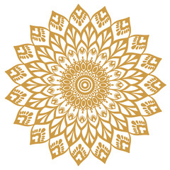 Black lined mandala background with floral pattern.