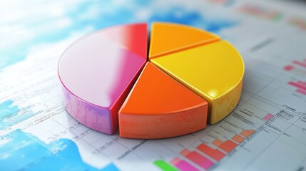 Fototapeta premium A Colorful Pie Chart Representing Changing Market Dynamics