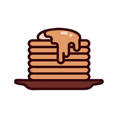 Breakfast pancake stack with syrup