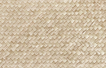 Pattern of old reed weaving mat with vintage style for background and design art work.
