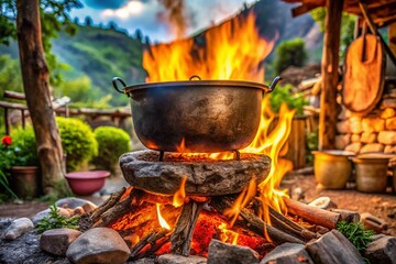 Turkish Cauldron Cooking: Authentic Food Preparation on Open Fire