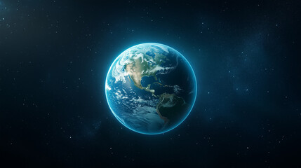 Earth in Space: A breathtaking view of planet Earth suspended in the vast expanse of space, illuminated with a captivating ethereal glow, showcases the beauty and fragility of our world. 