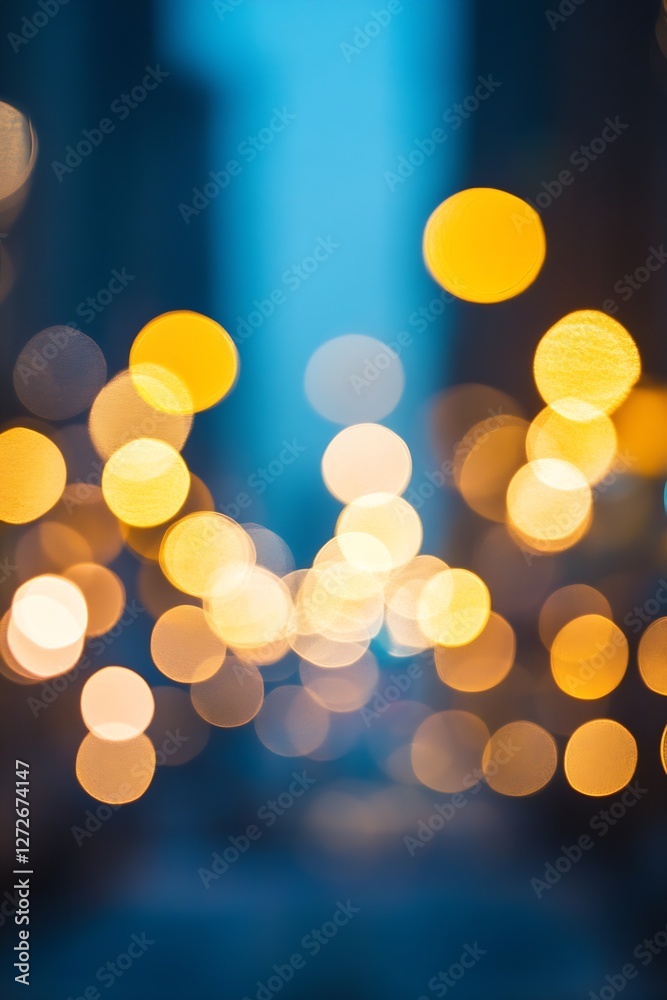 Poster Colorful Bokeh Light Background Creating an Abstract Atmosphere of Festivity : Generative AI