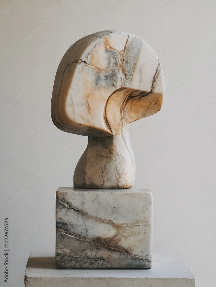Poster abstract marble sculpture showcasing unique design elements and natural texture for art lovers : gen
