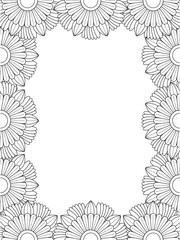  Flower Borders Coloring Book Pages For Adult