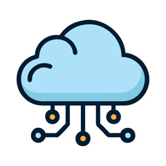 Telecomunication cloud network icon