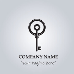 Key logo company design vector illustration
