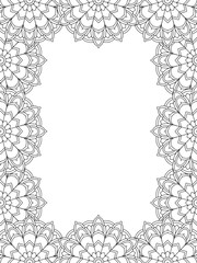  Flower Borders Coloring Book Pages For Adult